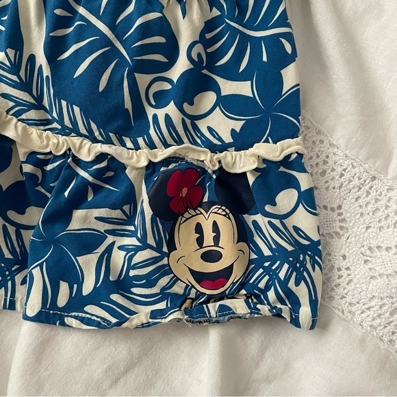 Disney Aulani Resort XS Blue and White Minnie Mouse Dress tiered tank hawaii - Picture 5 of 6